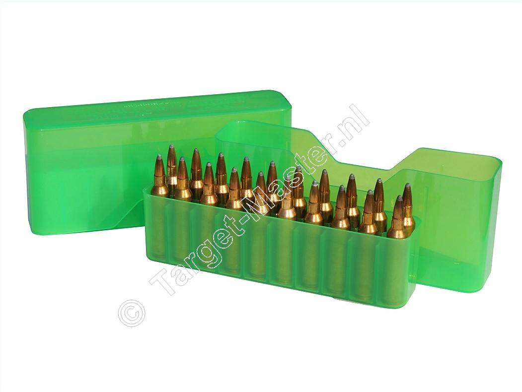 MTM J20XS Slip-Top Ammo Box CLEAR GREEN content 20